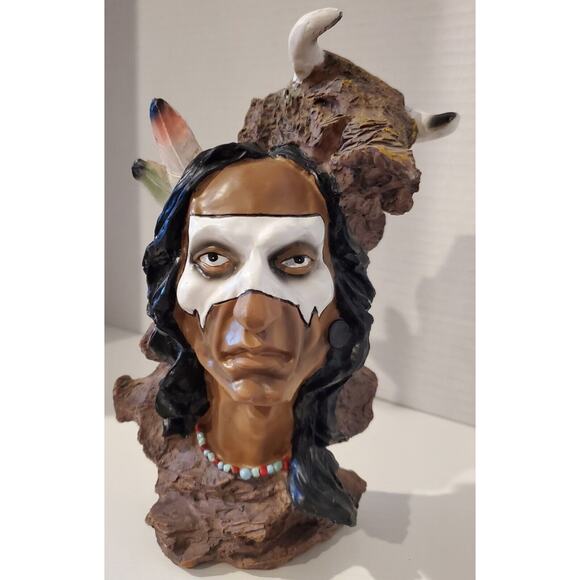 Native American Indian Bust 8 Inches Tall - Picture 1 of 10